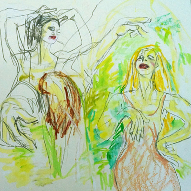 Ölpastell-Mischtechnik